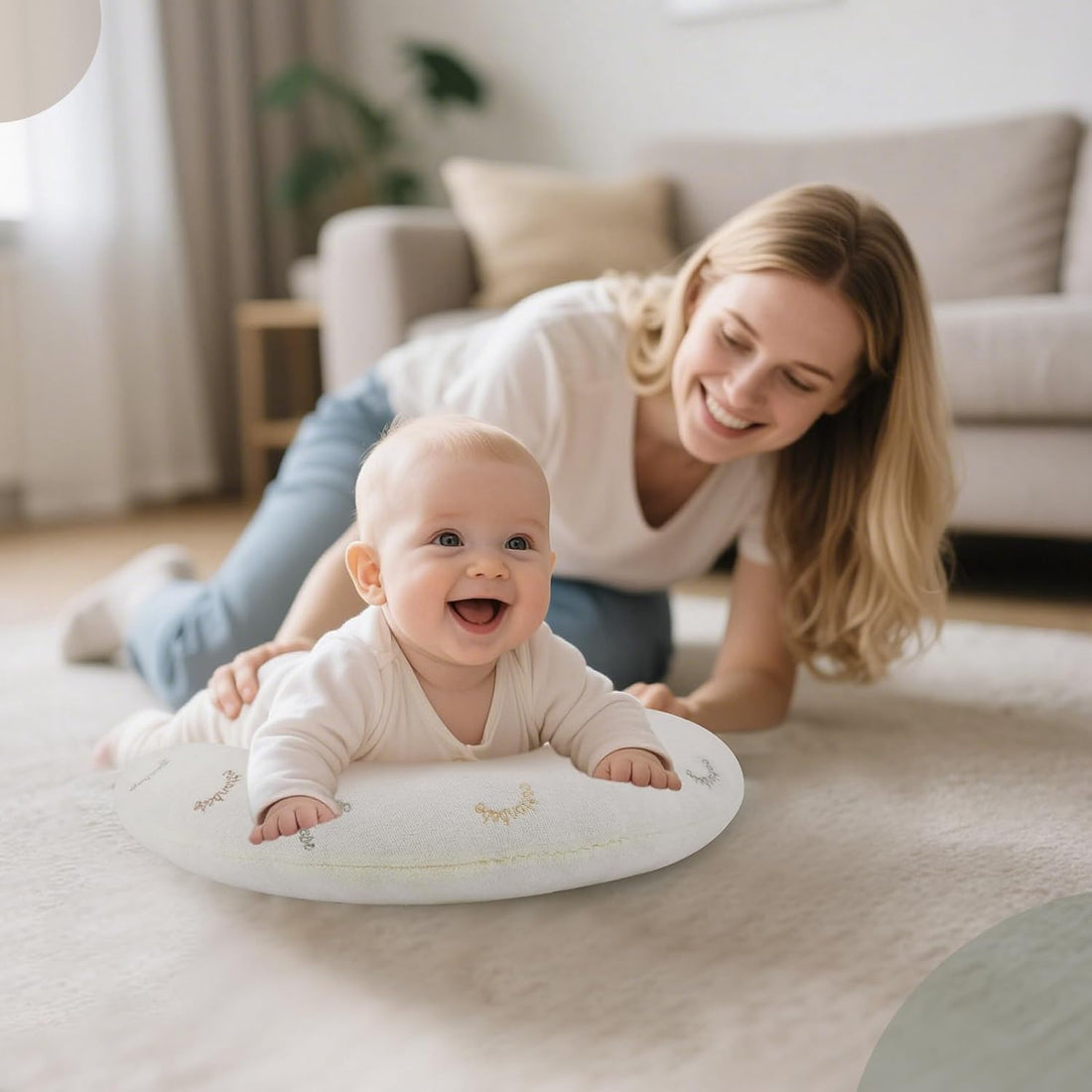 2-in-1 Tummy Time Cushion for Newborn Development