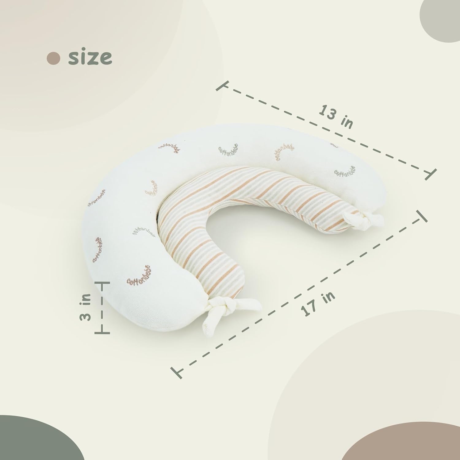 2-in-1 Tummy Time Cushion for Newborns,Soft Cotton Tummy Time Pillow Promotes Development, Ergonomic Design,Ideal Baby Gift
