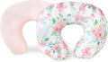 2 Pack Nursing Pillow Covers, Stretchy Removable Breastfeeding Pillow Covers for Baby Girl Newborn, Super Soft Fabric, Only Covers (Pink & Floral)