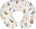 African Safari Animals Baby Nursing Pillow Covers for Boy Girl Elephant Lion Giraffe Hippo Tropical Flower Leaves Nursing Pillowcase for Breastfeeding Pillows Zoo Jungle Soft Stretchy Slipcovers