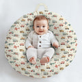 Cartoon Transportation Pattern Baby Lounger Cover, Unisex Plane Car Train Stars Removable Infant Newborn Snug Fit Floorseat Sleeping Lounger Slipcover for Boys Girls Lounger Pillow,Cover Only