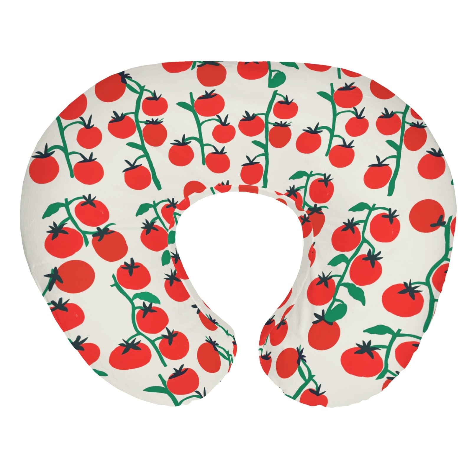 Boho Strawberry Flowers Baby Nursing Pillow Covers for Girl Strawberries Pink Bows Checkerboard Nursing Slipcovers for Breastfeeding Pillows Summer Fruit Soft Stretchy Cover for Newborn Infant