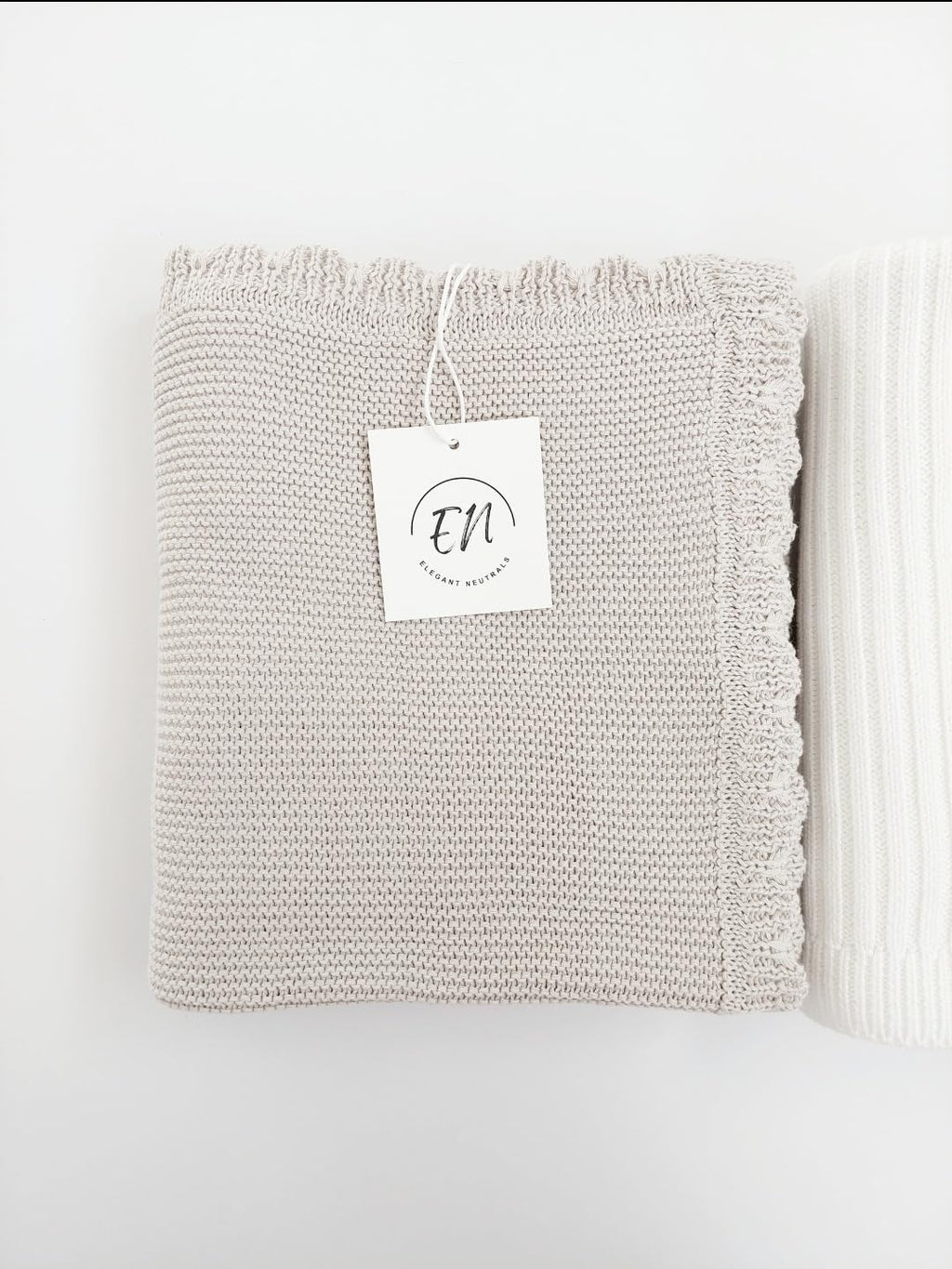 100% Cotton Knit Baby Blanket, Baby Knits, 100cm×60cm, Elegant and Nuetral Very Soft Cotton Blanket, 0-12 Months Baby, Oat.
