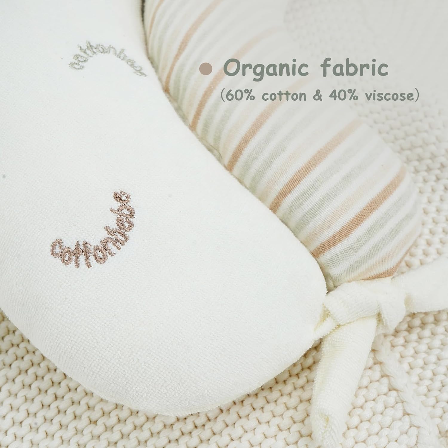 2-in-1 Tummy Time Cushion for Newborns,Soft Cotton Tummy Time Pillow Promotes Development, Ergonomic Design,Ideal Baby Gift