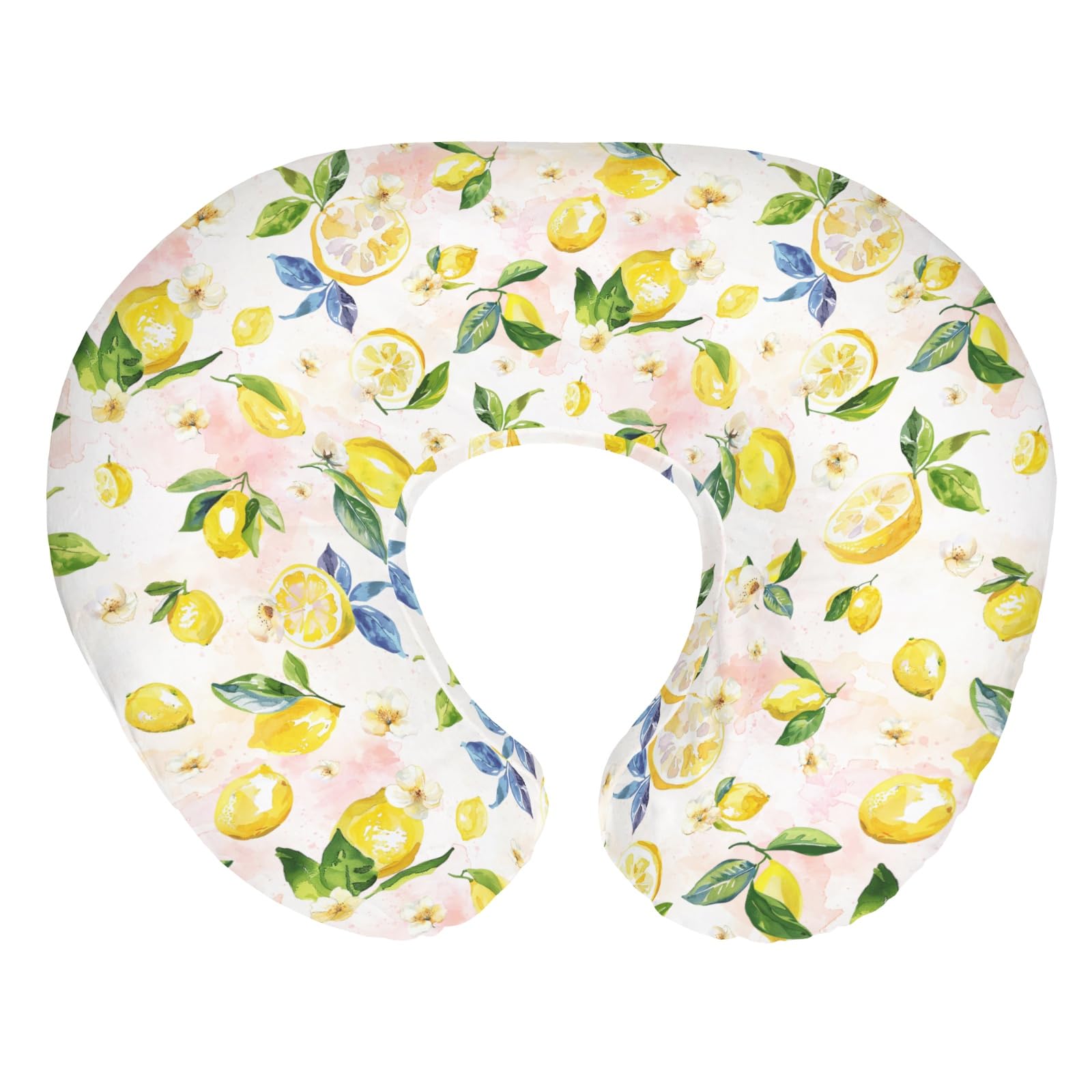 Boho Strawberry Flowers Baby Nursing Pillow Covers for Girl Strawberries Pink Bows Checkerboard Nursing Slipcovers for Breastfeeding Pillows Summer Fruit Soft Stretchy Cover for Newborn Infant