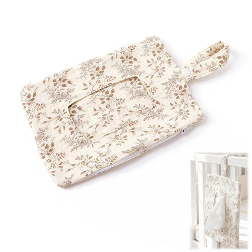 1-Pack Wipe Holders, Diaper and Wipes Pouch, Quilted Baby Wipe Holder Portable with Hanging Loop for Car, Stroller, Travel