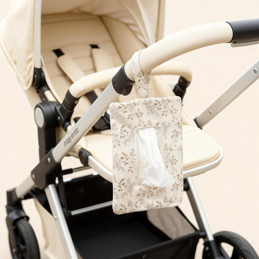 1-Pack Wipe Holders, Diaper and Wipes Pouch, Quilted Baby Wipe Holder Portable with Hanging Loop for Car, Stroller, Travel