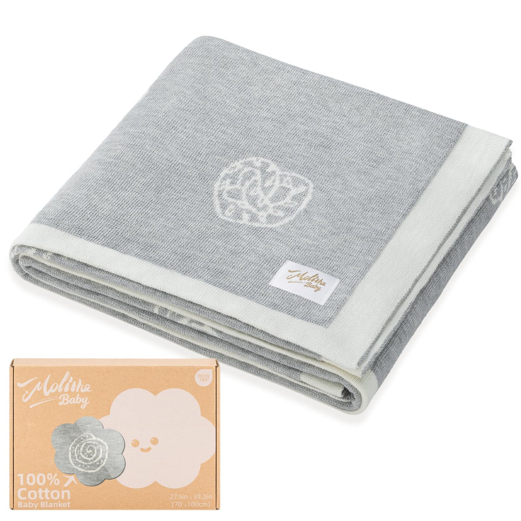 100% Cotton Baby Blanket Ultra Cozy Soft Newborn Swaddle for Boys and Girls, Gentle on Skin, Machine Washable Perfect Registry Essential Caramel Bread