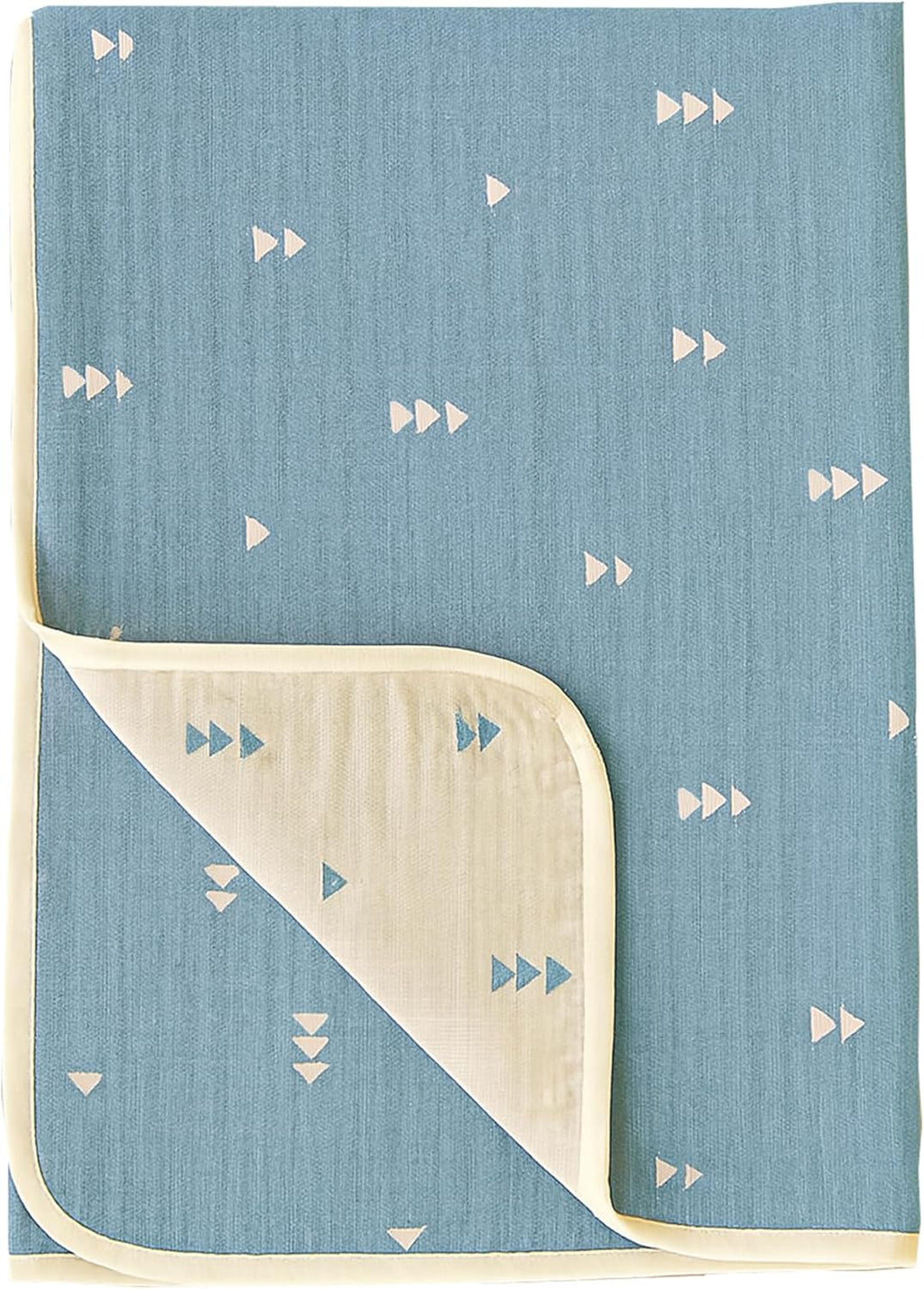 100% Organic Turkish Cotton Baby Blanket – Double Layer Muslin Swaddle & Receiving Blanket – Breathable 42"x34" for Newborn, Infant & Toddler – Machine Washable – Blue