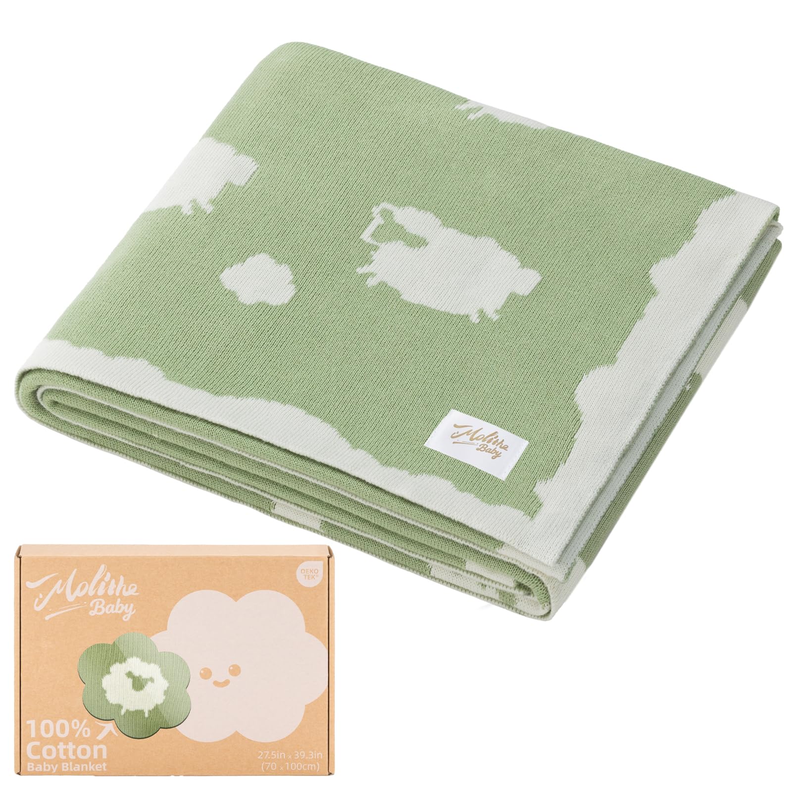 100% Cotton Baby Blanket Ultra Cozy Soft Newborn Swaddle for Boys and Girls, Gentle on Skin, Machine Washable Perfect Registry Essential Caramel Bread